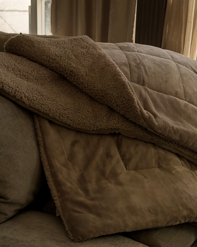 Acolchado Edredon Flannel Corderito