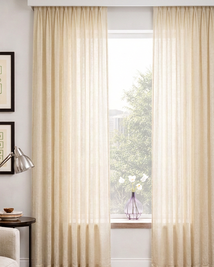 Cortina Liviana Gasa de Algodón Raya