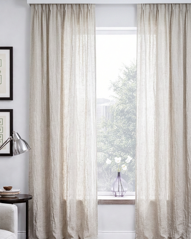 Cortina Liviana Gasa de Lino Arrugada